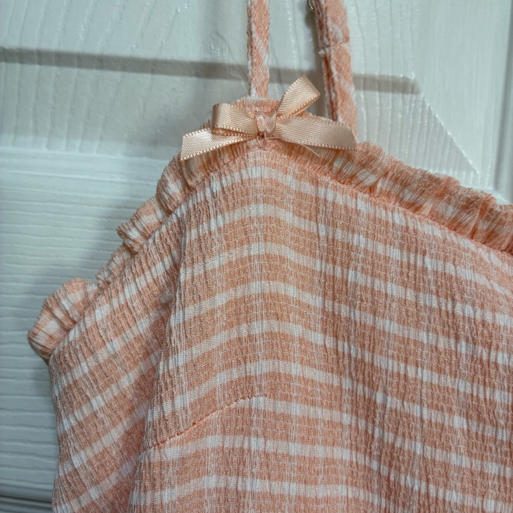 Peach Gingham Slip Dress - Picture 2 of 5